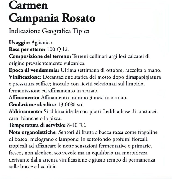 Campania Rosè Selezione "Carmen" - IGT