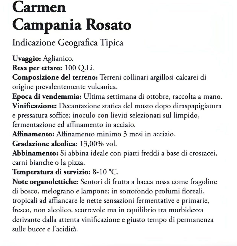 Campania Rosè Selezione "Carmen" - IGT