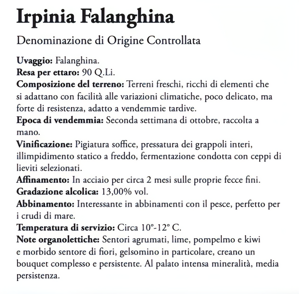 Falanghina Irpinia  DOC