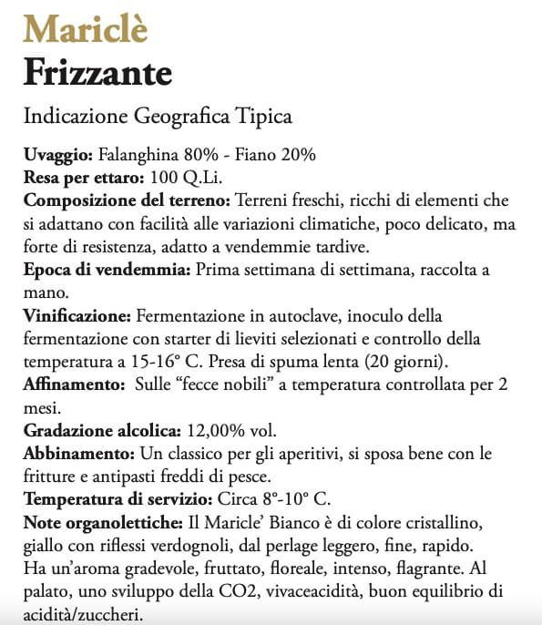 Campania Bianco Frizzante Selezione "Maricle" - IGT
